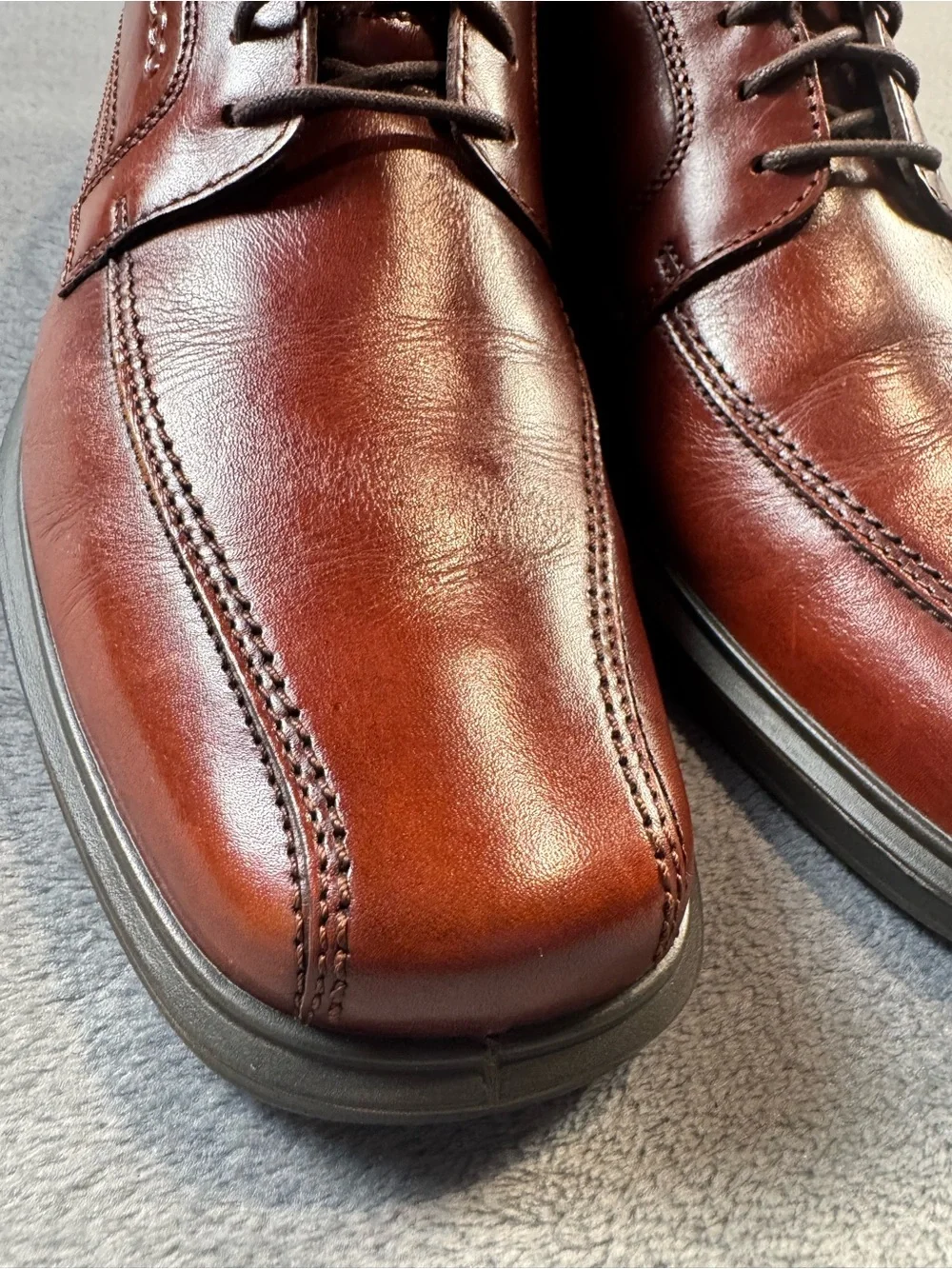 ECCO Helsinki Men's Brown Leather Bike Toe Derby Shoe